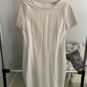 Leather detail dress